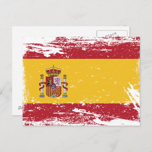Grunge Spain Flag Postkarte (Vorne/Hinten)