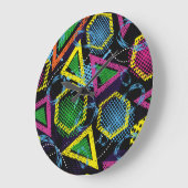 Grunge Sportmuster, Kinderdesign. Große Wanduhr (Winkel)