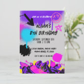 Grunge Spray Paint Graffiti Einladung zum Geburtst (Stehend Vorderseite)