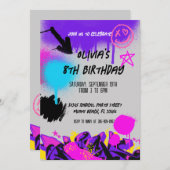 Grunge Spray Paint Graffiti Einladung zum Geburtst (Vorne/Hinten)