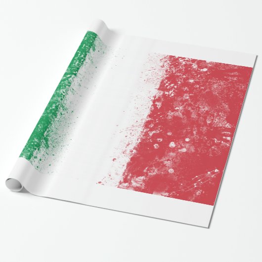 Grunge Spritzer Anstrich Flag Italien Geschenkpapier (Ungerollt)