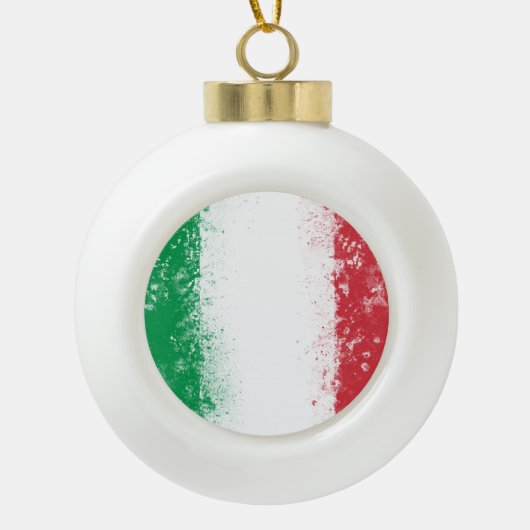Grunge Spritzer Anstrich Flag Italien Keramik Kugel-Ornament (Vorderseite)