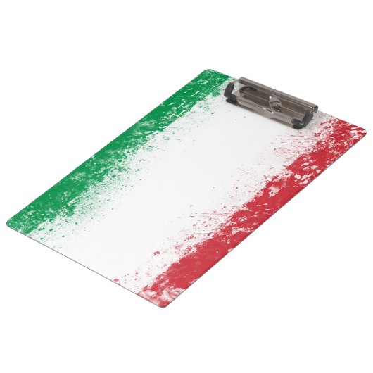 Grunge Spritzer Anstrich Flag Italien Klemmbrett (Schrägansicht)
