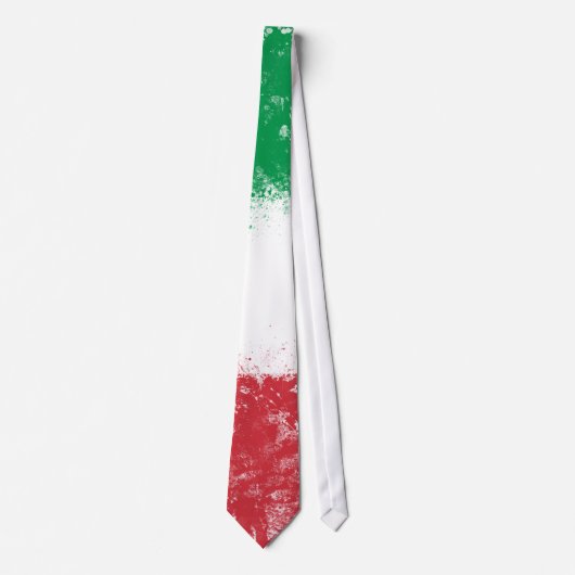 Grunge Spritzer Anstrich Flag Italien Krawatte (Vorderseite)