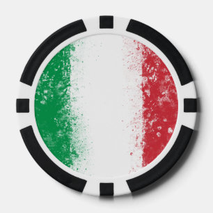 Grunge Spritzer Anstrich Flag Italien Pokerchips