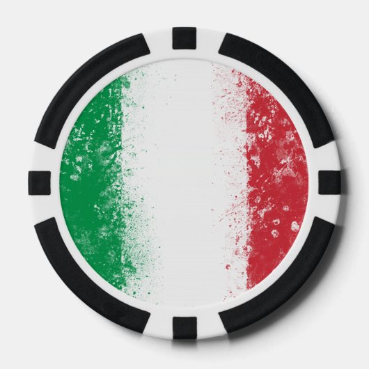 Grunge Spritzer Anstrich Flag Italien Pokerchips (Vorderseite)