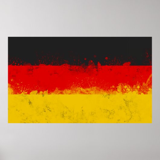 Grunge-Spritzer - Anstrichfarbene Flagge Poster (Vorne)