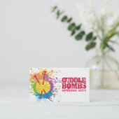 Grunge-Spritzerregenbogen Garn der strickenden Visitenkarte (Stehend Vorderseite)