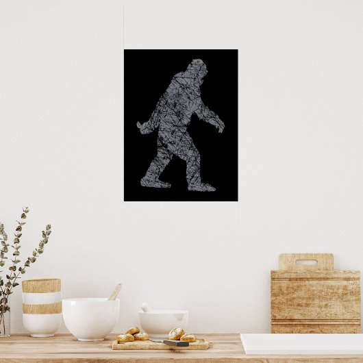 Grunge Squatchin Bigfoot Style Poster (Küche)