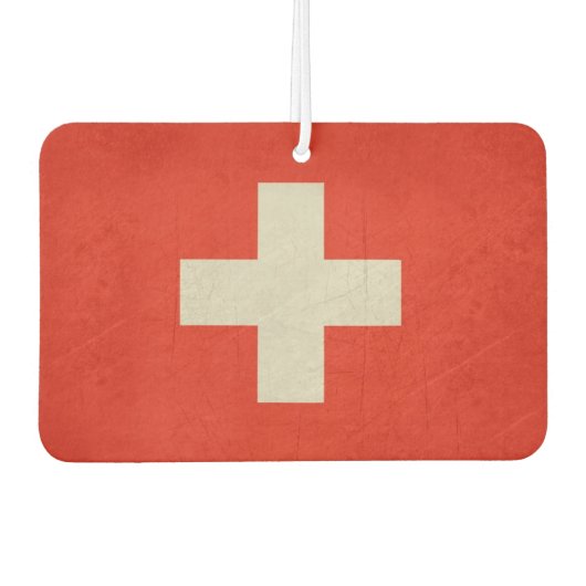 Grunge Staatsflagge der Schweiz Autolufterfrischer (Vorderseite)