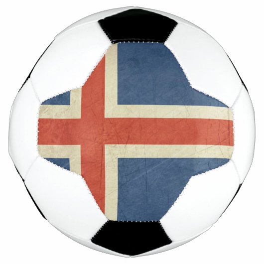 Grunge Staatsflagge Islands Fußball (Vorderseite)