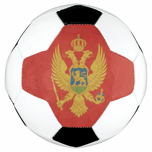 Grunge Staatsflagge Montenegros Fußball (Vorderseite)