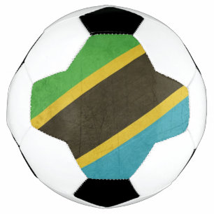 Grunge Staatsflagge Tansanias Fußball