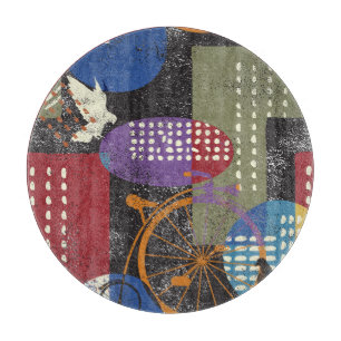 Grunge-Stadtlandschaft: Nahtlose Vintage-Textur Schneidebrett