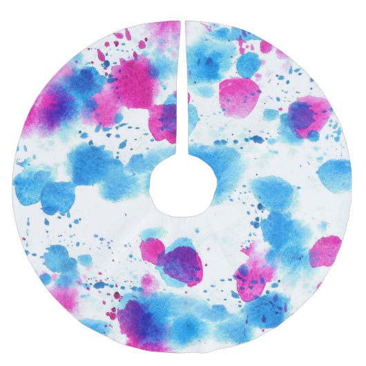 Grunge Stains Aquarell Textur Polyester Weihnachtsbaumdecke (Vorderseite)