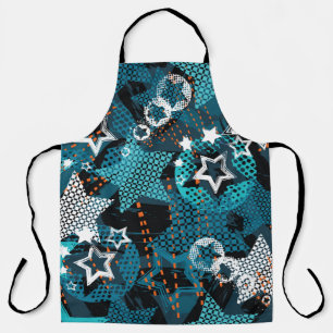 Grunge-Star-Muster, spielerisches Kinderdesign. Schürze