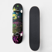 Grunge Stars mehrfarbiges Skateboard (Vorderseite)