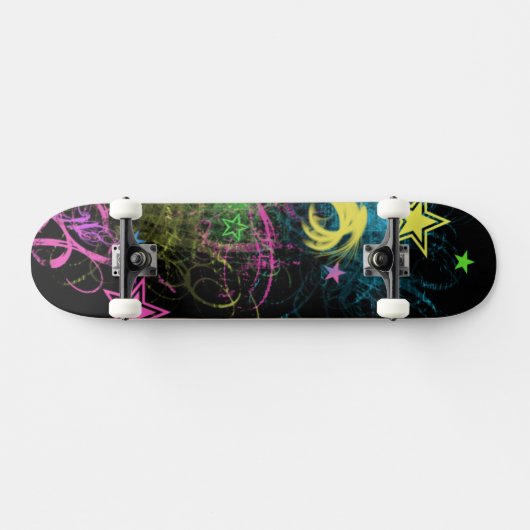 Grunge Stars mehrfarbiges Skateboard (Horizontal)