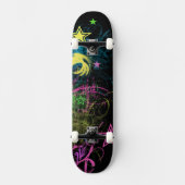 Grunge Stars mehrfarbiges Skateboard (Vorderseite)
