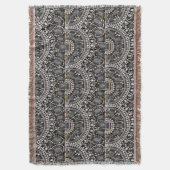 grunge steampunk art Deko schwarz silber bohemian Decke (Vorderseite Vertikal)