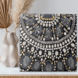 grunge steampunk art Deko schwarz silber bohemian Fliese