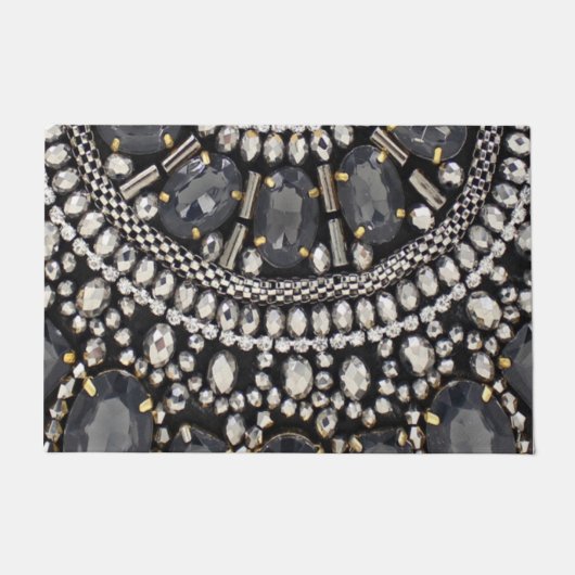 grunge steampunk art Deko schwarz silber bohemian Fußmatte (Vorderseite)