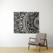 grunge steampunk art Deko schwarz silber bohemian Wandteppich (Beispiel (Horizontal))