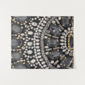 grunge steampunk art Deko schwarz silber bohemian Wandteppich (Vorderseite (Horizontal))