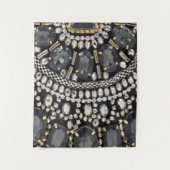 grunge steampunk art Deko schwarz silber bohemian Wandteppich (Vorderseite)