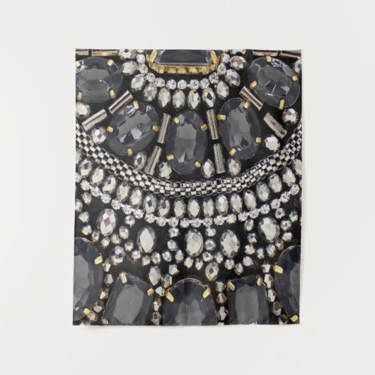 grunge steampunk art Deko schwarz silber bohemian Wandteppich (Vorderseite)