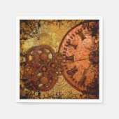 Grunge Steampunk Gear und Uhr Serviette (Vorderseite)