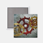 Grunge Steampunk Uhren und Gears Magnet (Vorderseite/Rückseite)