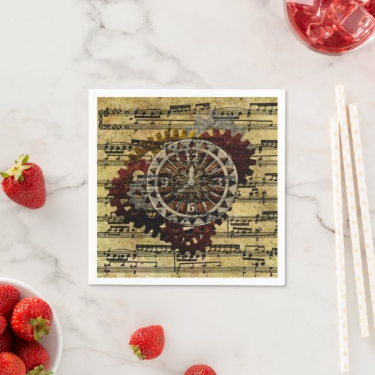 Grunge Steampunk Uhren und Gears Serviette (Beispiel)