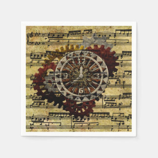 Grunge Steampunk Uhren und Gears Serviette