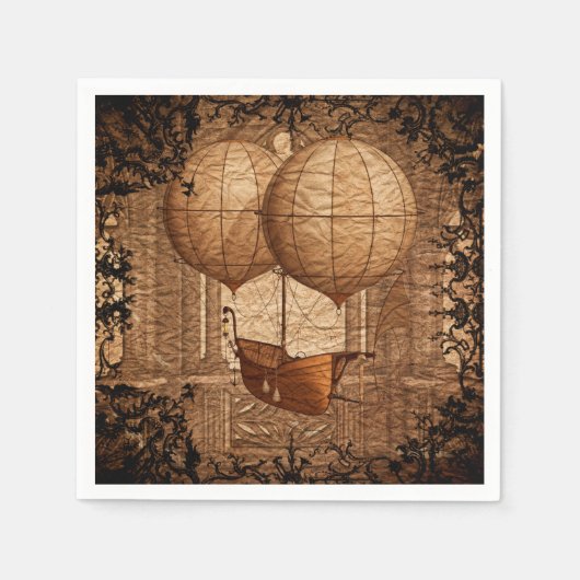 Grunge Steampunk Viktorianisch Airship Serviette (Vorderseite)
