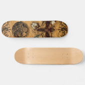 Grunge Steampunk viktorianischer Schmetterling Skateboard (Horizontal)