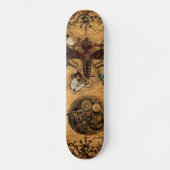 Grunge Steampunk viktorianischer Schmetterling Skateboard (Vorderseite)