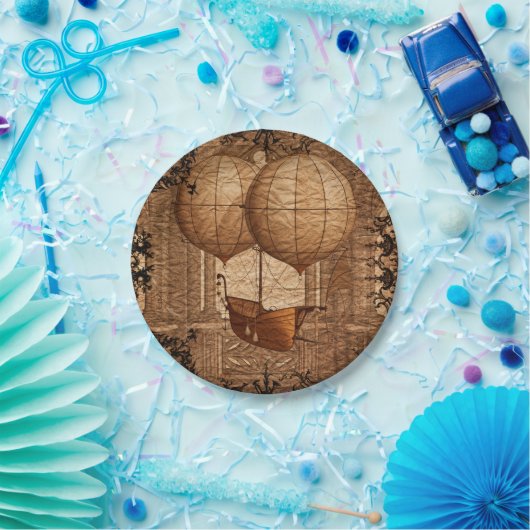 Grunge Steampunk viktorianisches Luftschiff Pappteller (Party)