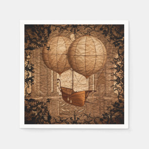 Grunge Steampunk viktorianisches Luftschiff Serviette
