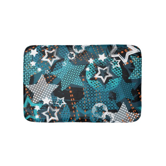 Grunge Sternmuster, spielerisches Kinderdesign. Badematte (Vorderseite)