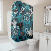 Grunge Sternmuster, spielerisches Kinderdesign. Duschvorhang (Beispiel)