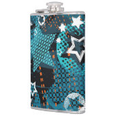 Grunge Sternmuster, spielerisches Kinderdesign. Flachmann (Links)