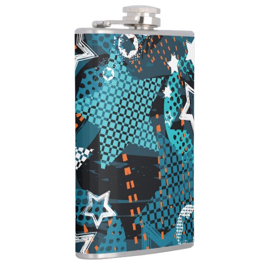 Grunge Sternmuster, spielerisches Kinderdesign. Flachmann (Rechts)