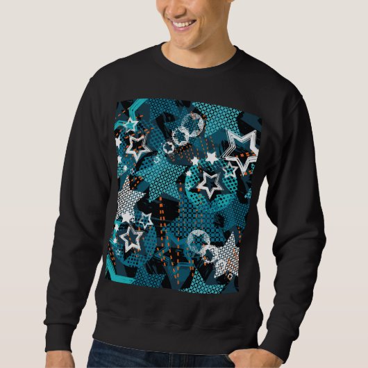 Grunge Sternmuster, spielerisches Kinderdesign. Sweatshirt (Vorderseite)