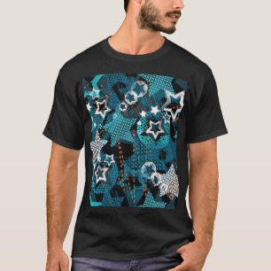 Grunge Sternmuster, spielerisches Kinderdesign. T-Shirt