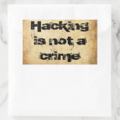 Grunge Sticker "Hacking ist kein Verbrechen" (Tasche)