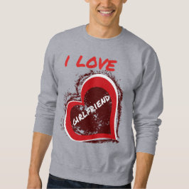 Grunge-Stil Ich liebe meine Freundin Herz-Design Sweatshirt