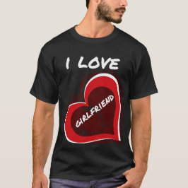 Grunge-Stil Ich liebe meine Freundin Herz-Design T-Shirt
