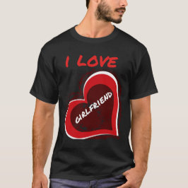 Grunge-Stil Ich liebe meine Freundin Herz-Design T-Shirt