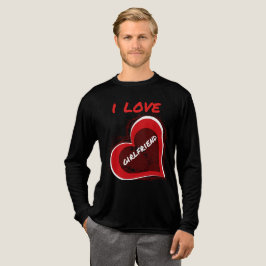Grunge-Stil Ich liebe meine Freundin Herz-Design Tri-Blend Shirt